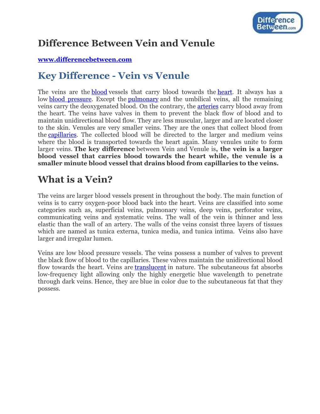 difference-between-vein-and-venule-key-difference-vein-vs-venule