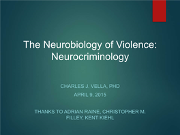 The Neurobiology of Violence: Biological Roots of Crime
