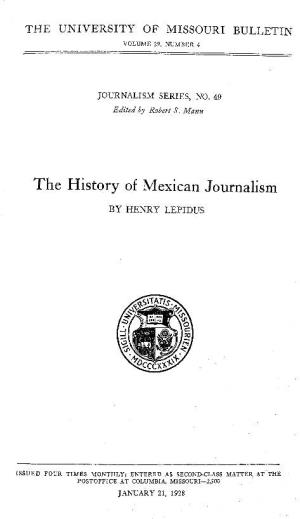 The History of Mexican Journalism