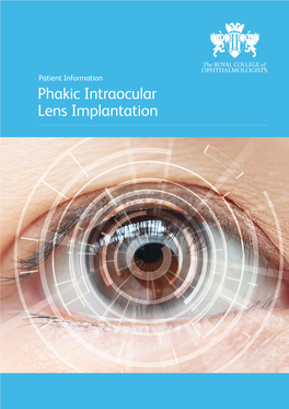 Phakic Intraocular Lens Implantation 2018