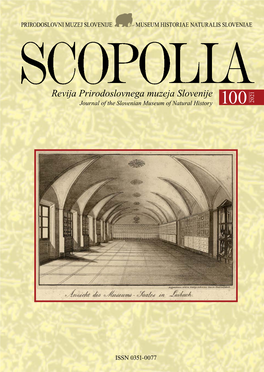 Revija Prirodoslovnega Muzeja Slovenije 2021 at the Occasion of the 100Th Issue of Scopolia