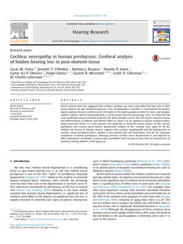 Cochlear Neuropathy in Human Presbycusis: Confocal Analysis of Hidden Hearing Loss in Post-Mortem Tissue