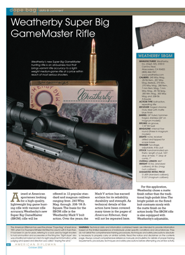 Download AR Dope Bag Oct. 2002: Weatherby SBGM / Beretta Extrema A391 / NEF Versa-Pack / Kel-Tec