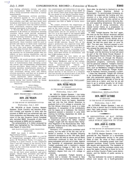 CONGRESSIONAL RECORD— Extensions of Remarks E603 HON