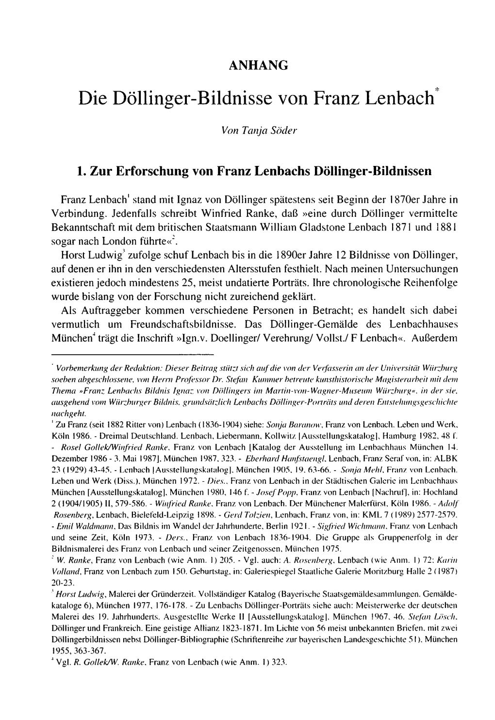 Die Döllinger-Bildnisse Von Franz Lenbach (Anhang)