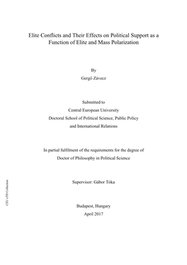Elite Conflicts and Their Effects on Political Support As a Function of Elite and Mass Polarization