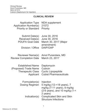 Clinical Review (Cubicin)