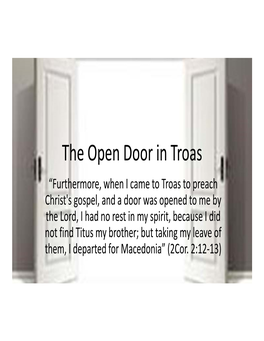 The Open Door in Troas