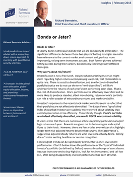 Bonds Or Jeter? Richard Bernstein Advisors