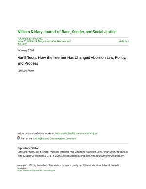 How the Internet Has Changed Abortion Law, Policy, and Process