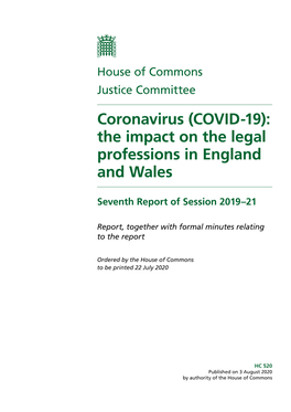 Coronavirus (COVID-19): the Effects on the Legal Profession