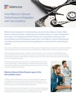How Blancco Secure Data Erasure Integrates with Servicenow