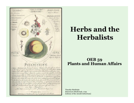 Herbs and the Herbalists