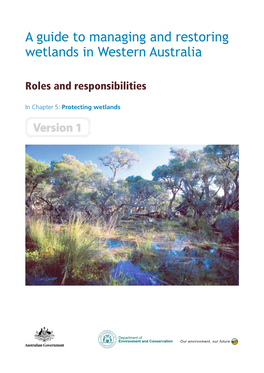 Chapter 5: Protecting Wetlands a Guide to Managing and Restoring Wetlands in Western Australia Chapter 5: Protecting Wetlands