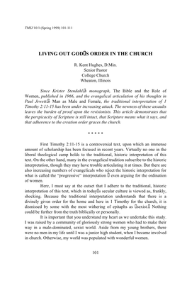 John Stott Says of This Appeal to Creation Order