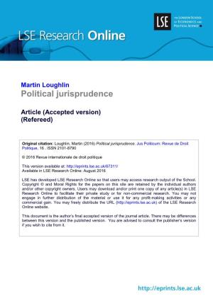 Martin Loughlin Political Jurisprudence