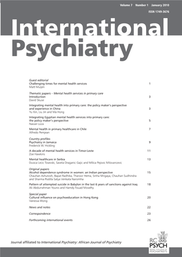 Journal Affiliated to International Psychiatry