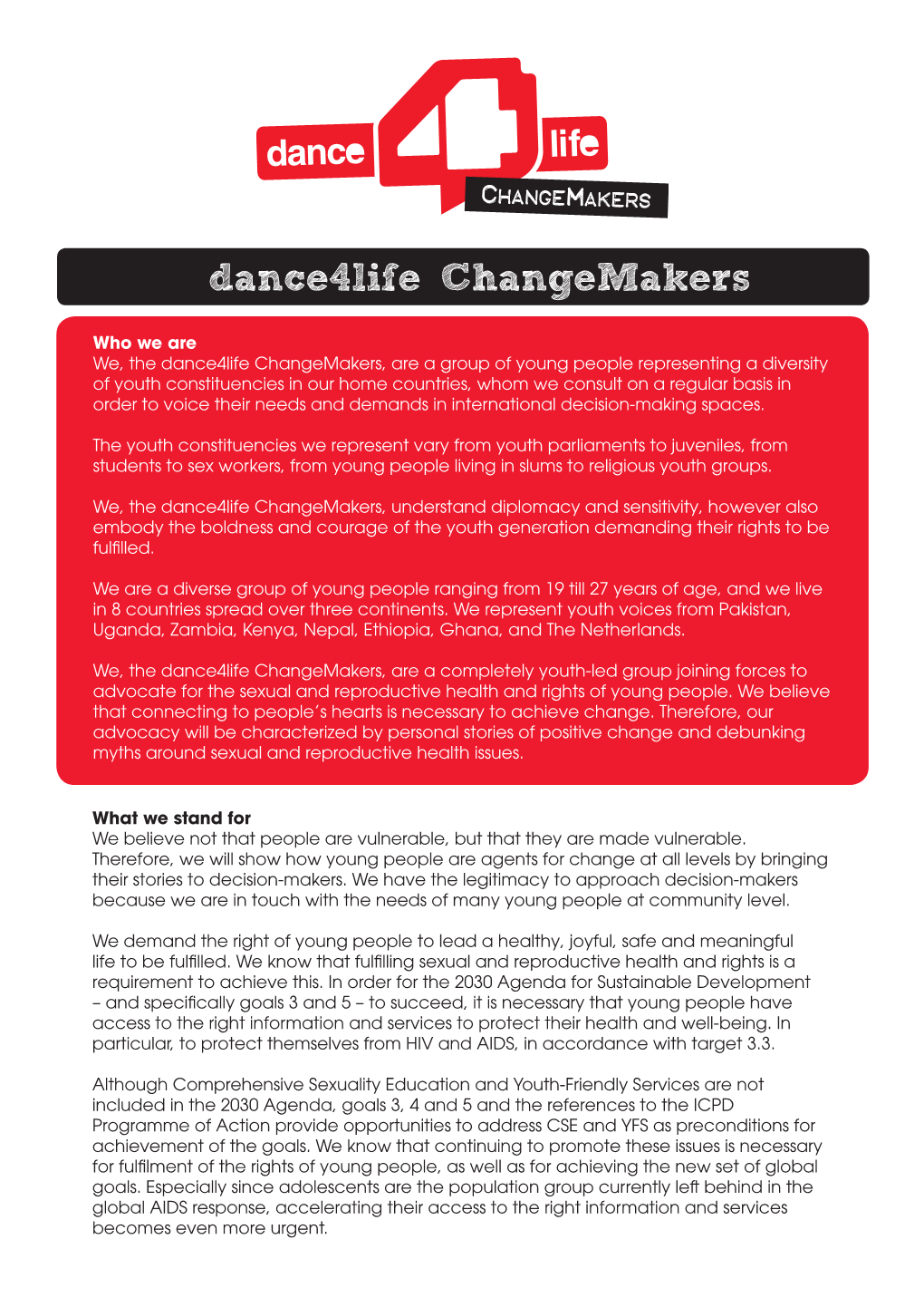 Dance4life Changemakers