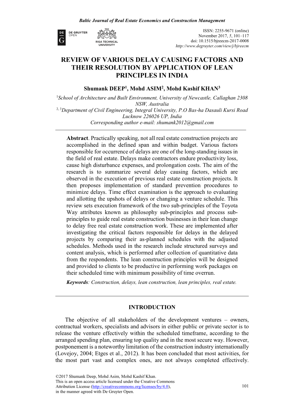 Review of Various Delay Causing Factors and Their Resolution by Application of Lean Principles in India