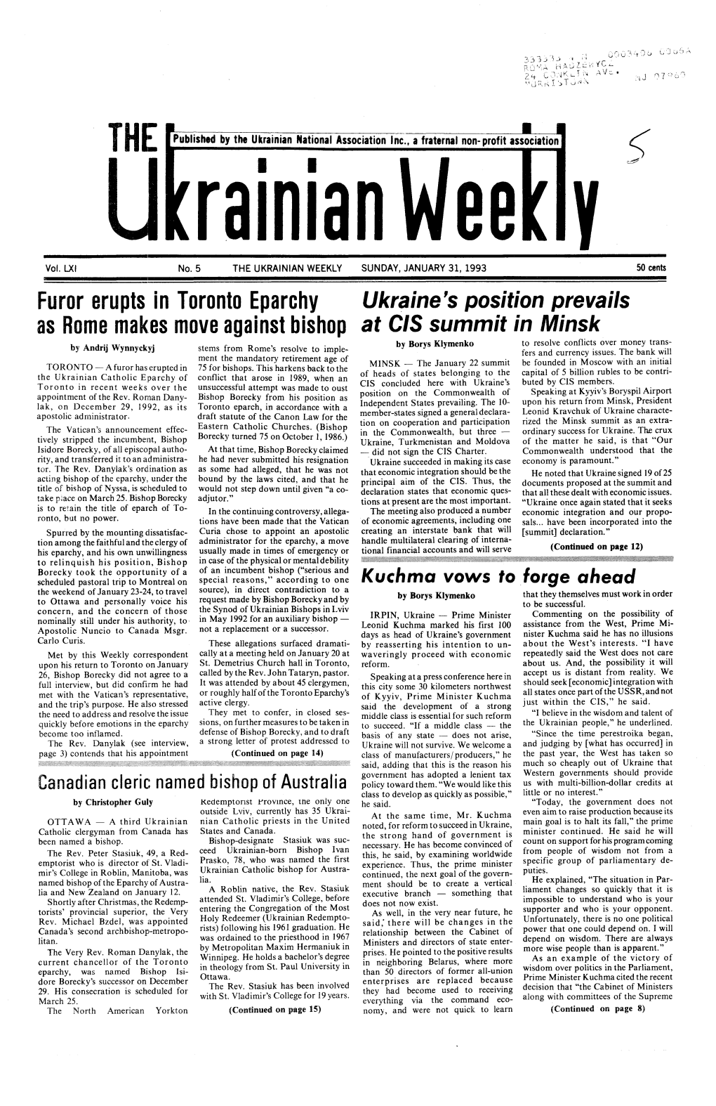 The Ukrainian Weekly 1993