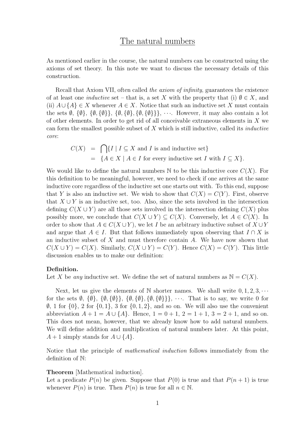 The Natural Numbers