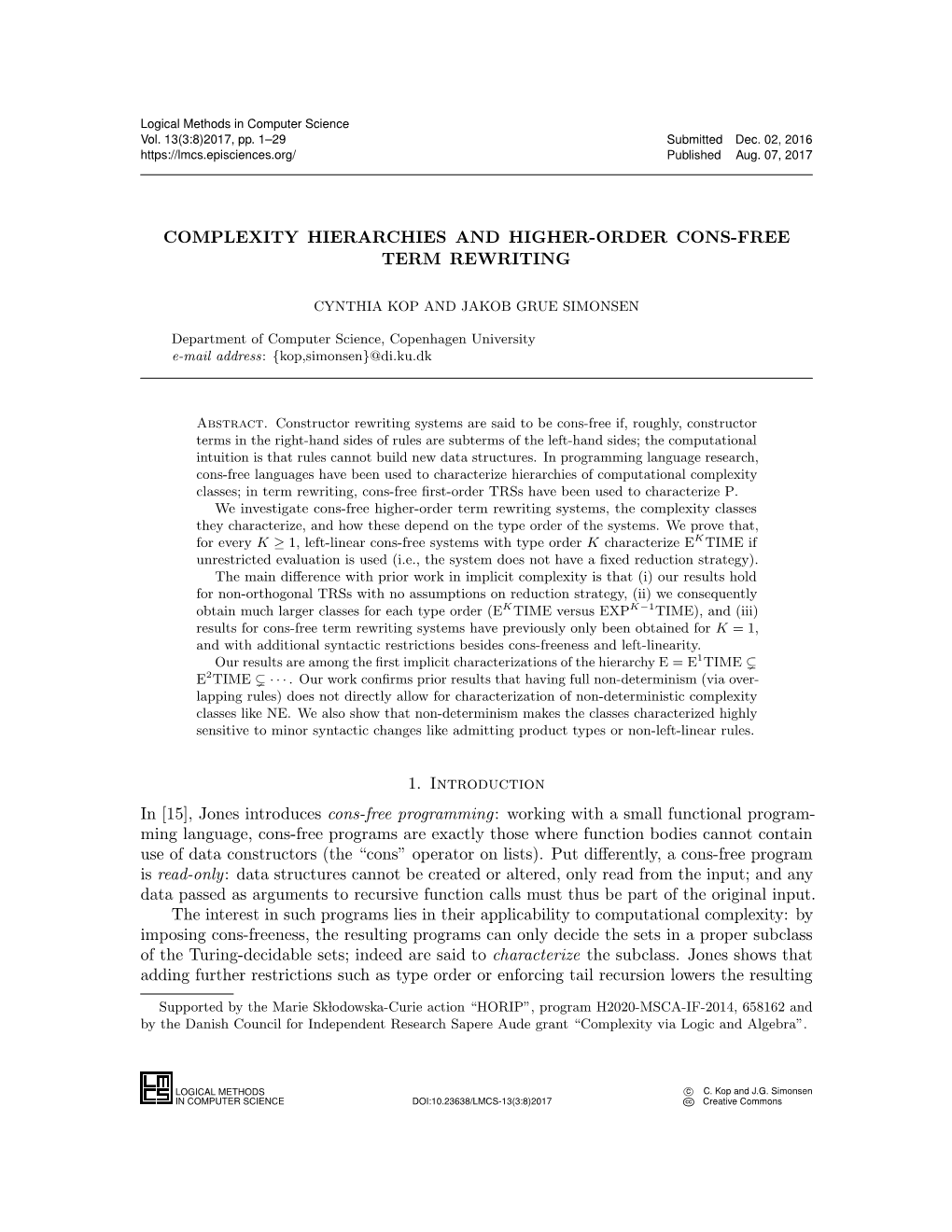 Complexity Hierarchies and Higher-Order Cons-Free Term Rewriting