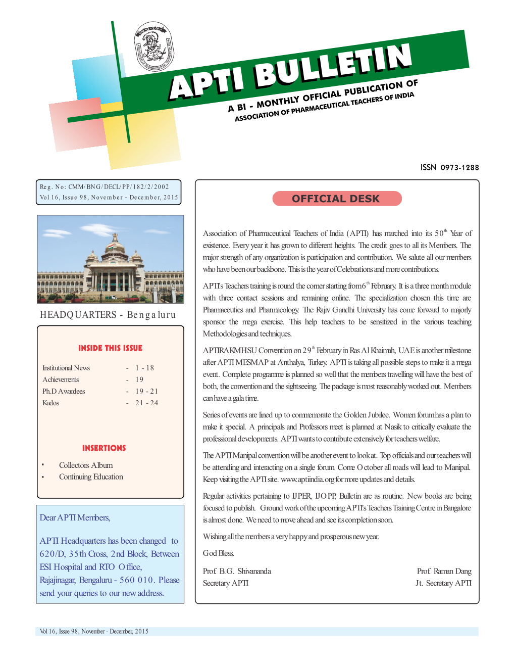 APTI Bulletin 98Th Issue Final