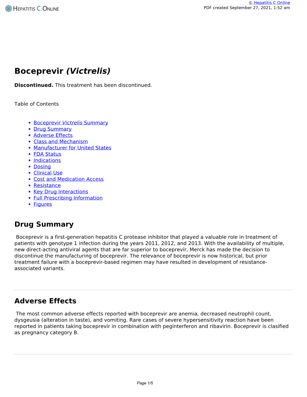 Boceprevir (Victrelis)