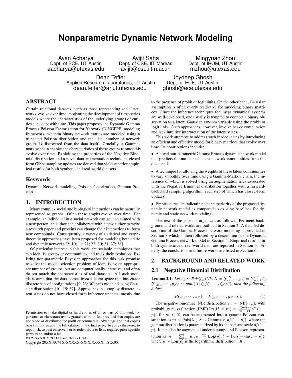 Nonparametric Dynamic Network Modeling