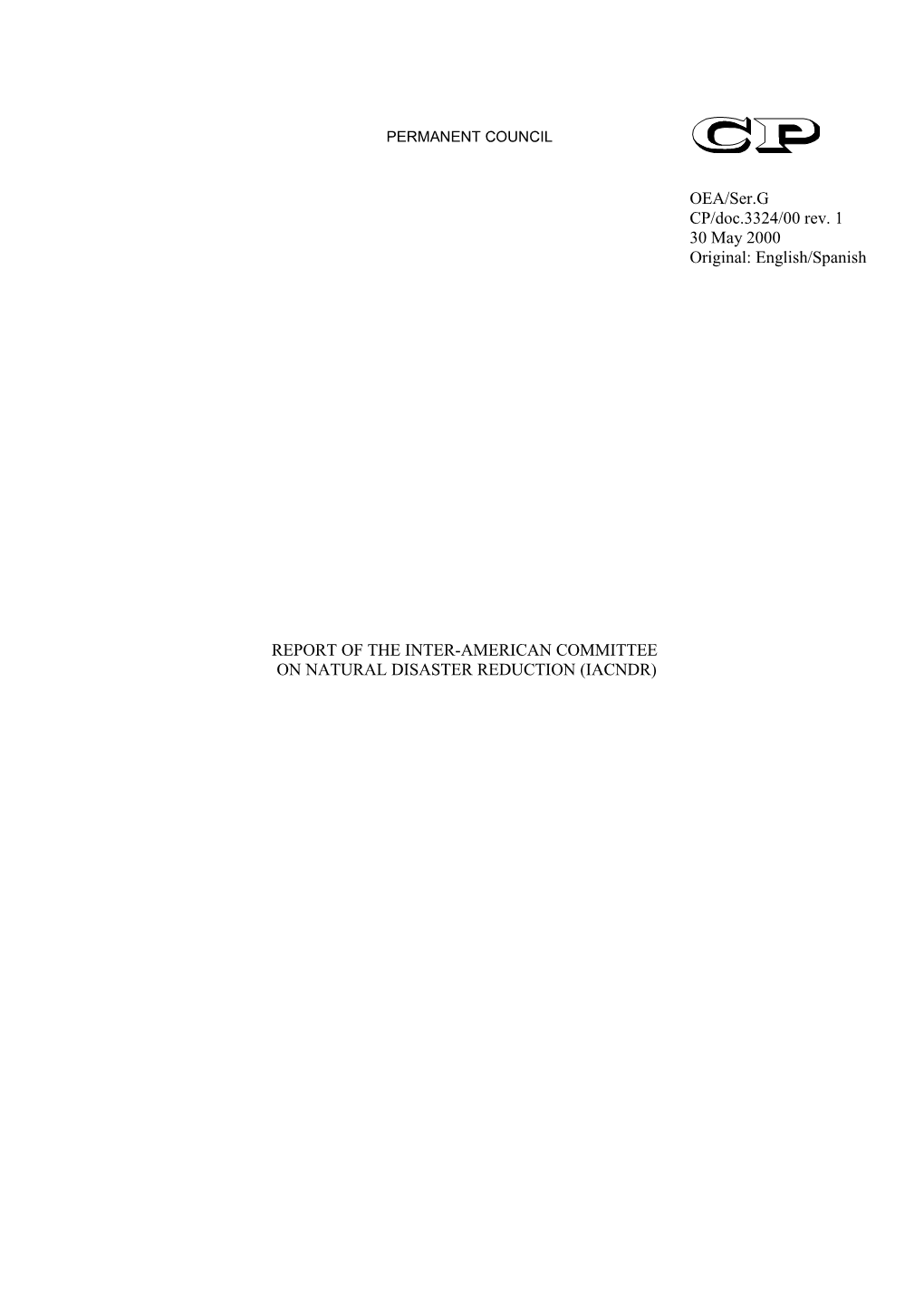 Report of the Inter-American Committee