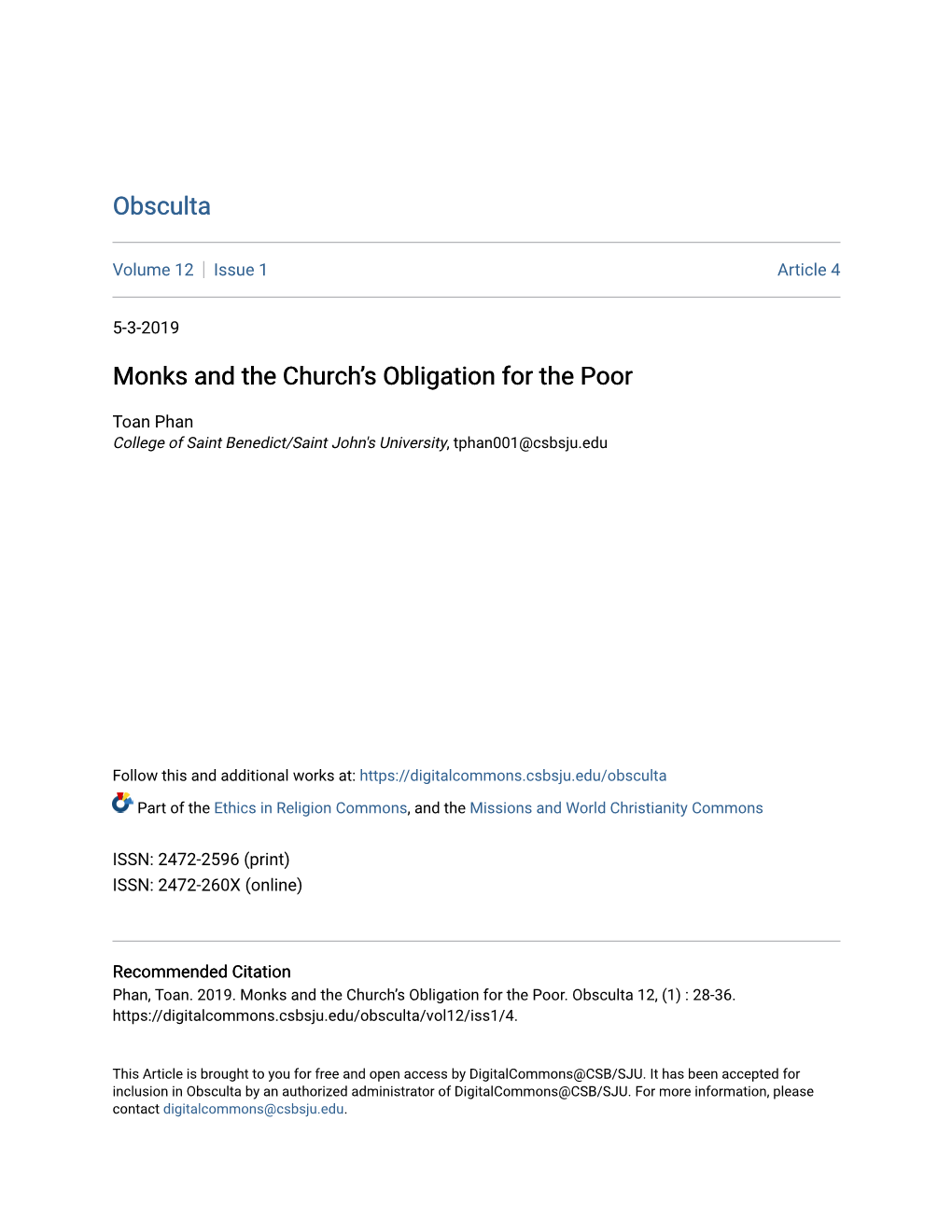 Monks and the Church's Obligation for the Poor