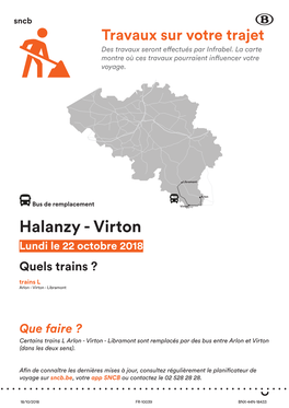 Halanzy - Virton Lundi Le 22 Octobre 2018 Quels Trains ? Trains L Arlon - Virton - Libramont
