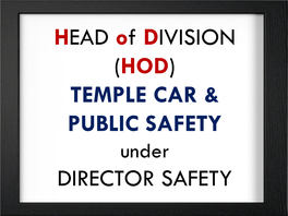 HEAD of DIVISION (HOD) TEMPLE CAR & PUBLIC
