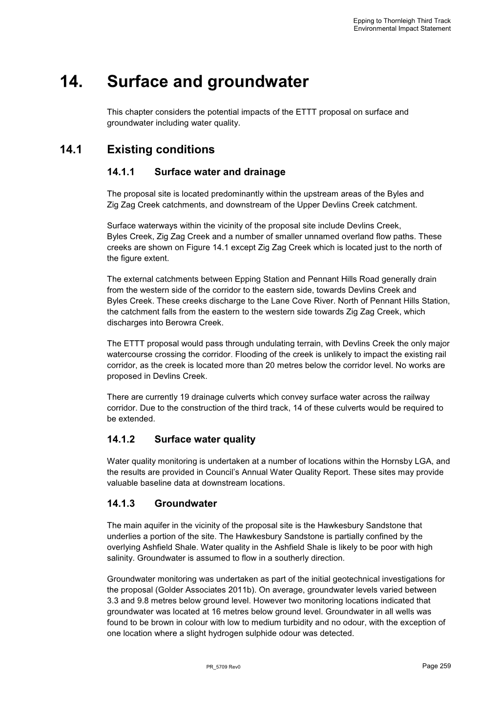 Epping to Thornleigh Third Track Environmental Impact Statement