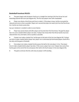 Basketball Knockout RULES