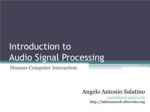 Introduction to Audio Signal Processing Human-Computer Interaction