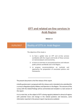 OTT and Related On-Line Services in Arab Region