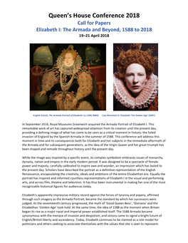 Queen's House Conference 2018 – Elizabeth I