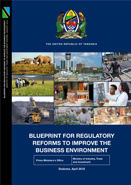 Blueprint for Regulatory Reforms to Improve the Business Environment Improve Reforms to Blueprint for Regulatory