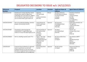DELEGATED DECISIONS to ISSUE W/C 14/12/2015