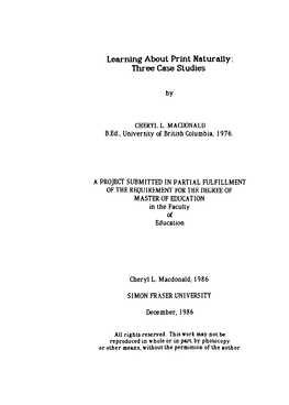 Three Case Studies / by Cheryl L. Macdonald