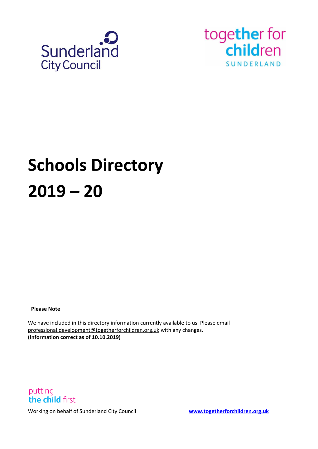 Schools Directory 2019 – 20