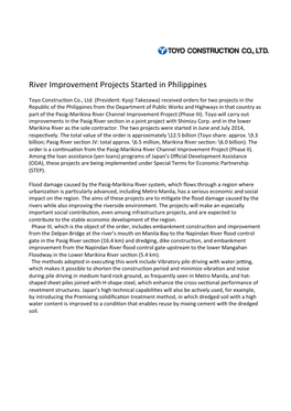 River Improvement Projects Started in Philippines.Pptx