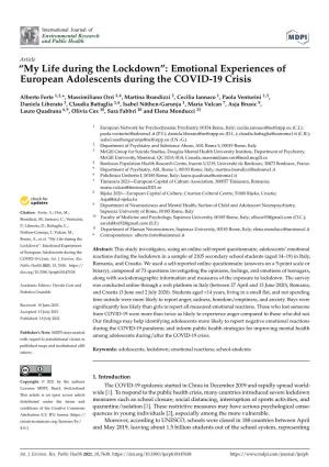 Emotional Experiences of European Adolescents During the COVID-19 Crisis