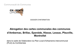 Abrogation Des Cartes Communales Des Communes D'ambernac, Brillac