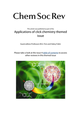 Applications of Click Chemistry Themed Issue