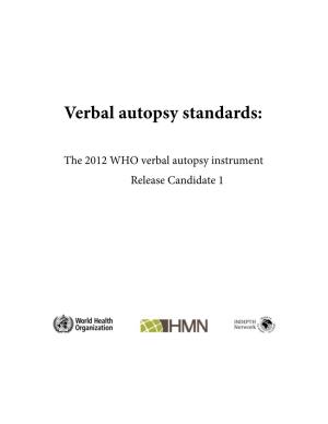 Verbal Autopsy Standards