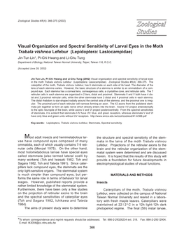 Visual Organization and Spectral Sensitivity Of