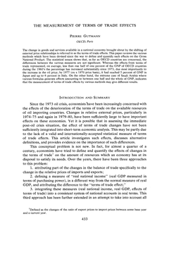 Measurement of Terms of Trade Effects