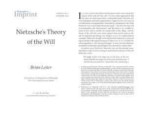 Nietzsche's Theory of the Will